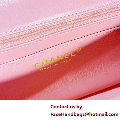 Chanel Sequin Embroidered Tweed  &  Gold-Tone Metal Mini Classic Handbag With Top Handle AS2431 Pink 2025